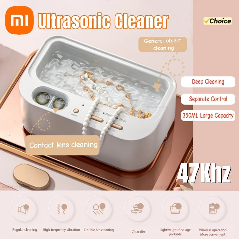 Ultrasonic Portable Cleaning Machine Jewelry Glasses 