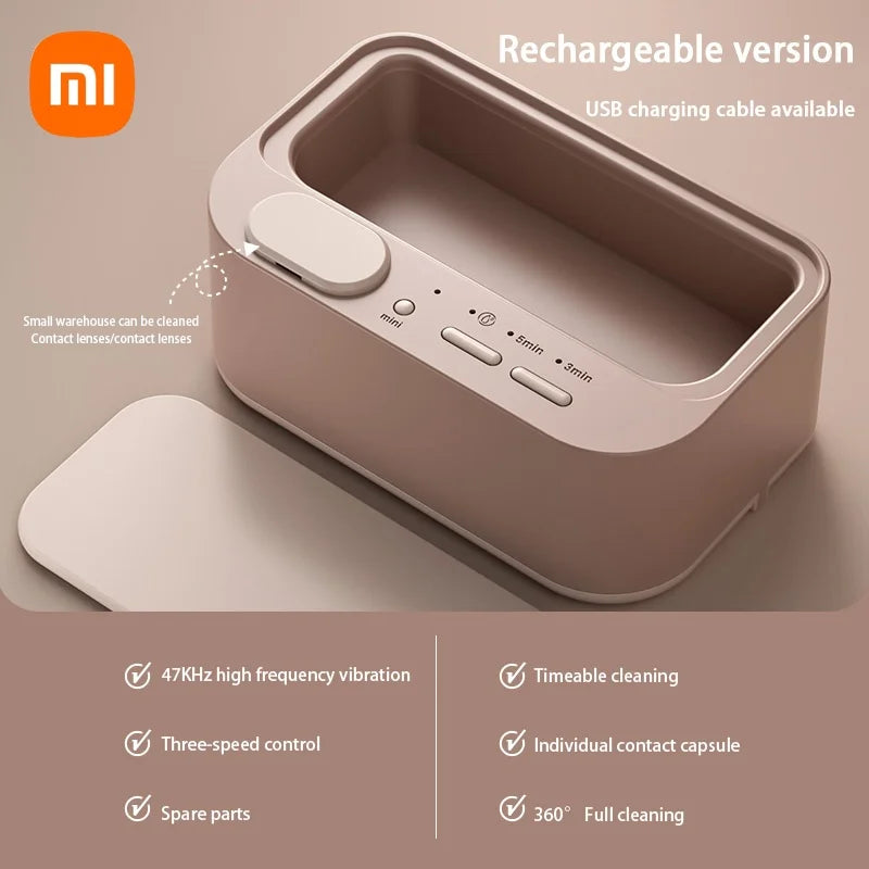 Ultrasonic Portable Cleaning Machine Jewelry Glasses 