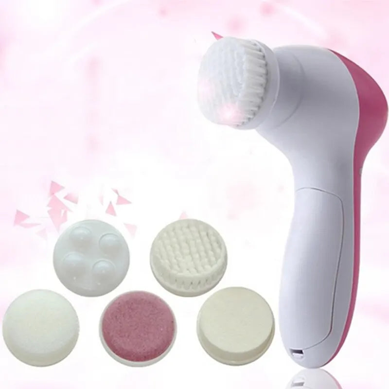 Electric Facial Cleaner 5 in 1 Face Cleansing Brush For Women 
