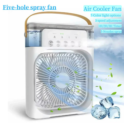Fan Cooling  Air Cooler with LED Night Light and 5-Hole Humidifier
