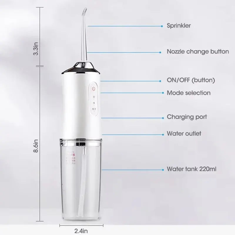 USB Charging Dental Sprayer with 3 Modes and 4 Nozzles for Teeth Cleaning