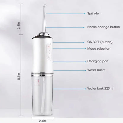 USB Charging Dental Sprayer with 3 Modes and 4 Nozzles for Teeth Cleaning