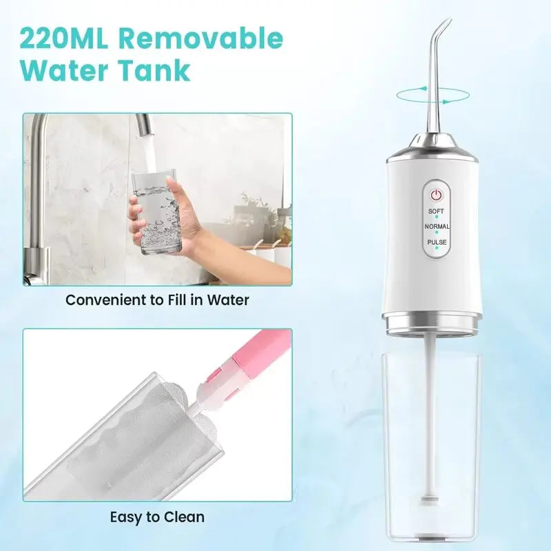 USB Charging Dental Sprayer with 3 Modes and 4 Nozzles for Teeth Cleaning