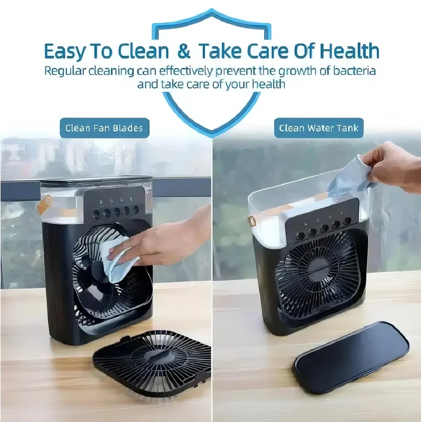 Fan Cooling  Air Cooler with LED Night Light and 5-Hole Humidifier