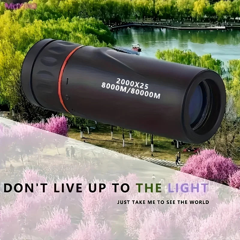 2000X25 HD Monocular Telescope Portable for Travel, Hiking, Fishing, Camping, Stargazing, Concerts & Bird Watching