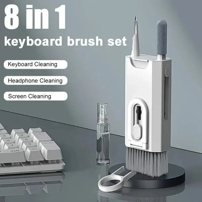 8 in 1 Keyboard Cleaning Kit, Earphones Cleaner, Brush for Airpod, Cleaning Tools for Computer Tablet Laptop TV Screen Mobile Phone 