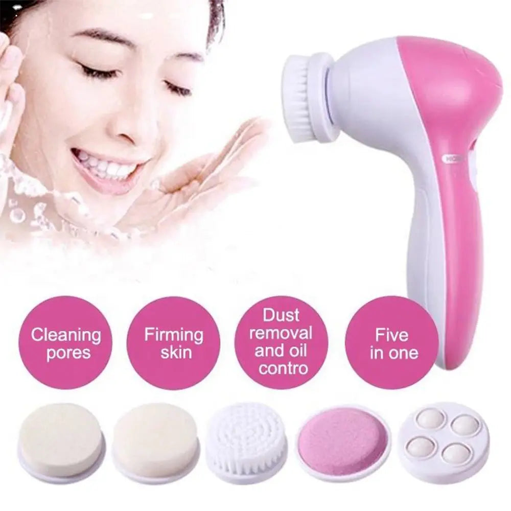 Electric Facial Cleaner 5 in 1 Face Cleansing Brush For Women 