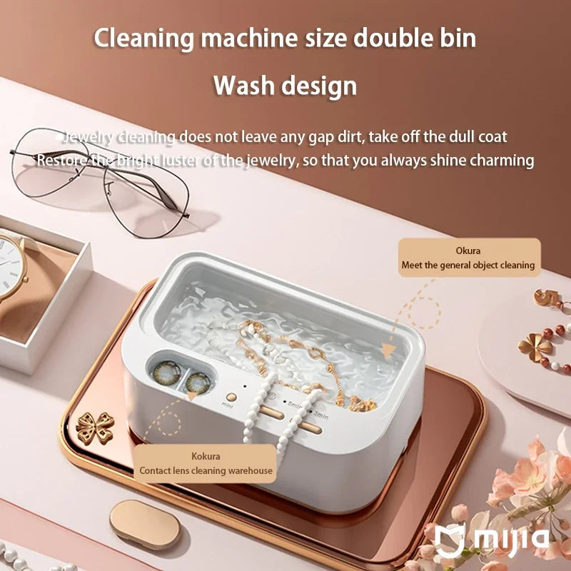 Ultrasonic Portable Cleaning Machine Jewelry Glasses 