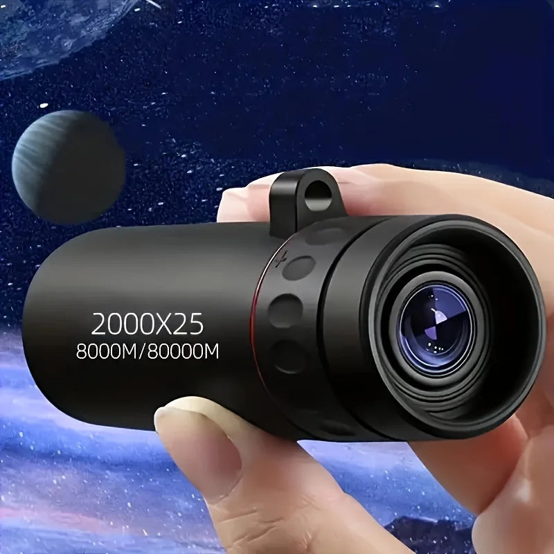 2000X25 HD Monocular Telescope Portable for Travel, Hiking, Fishing, Camping, Stargazing, Concerts & Bird Watching